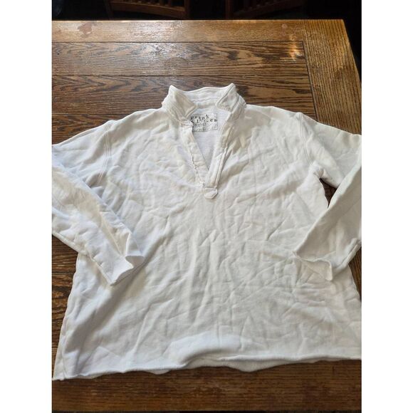 Frank & Eileen - Patrick Popover Henley Triple Fleece in white sz Large - Picture 2 of 7